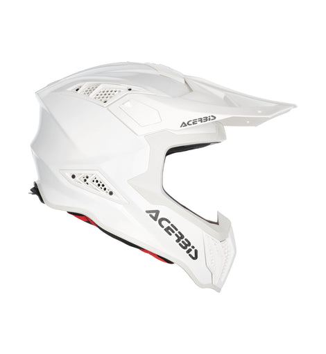 Casco Acerbis Airstrike FIM Racing #2 de carbono en blanco, perfil lateral