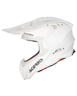 Casco de motocross Acerbis Airstrike FIM Racing #2 de carbono en blanco, homologado ECE 22.06 y FIM