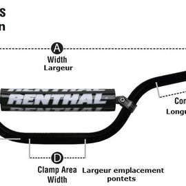 Manillar Renthal TwinWall Villopoto/Stewart 996-01-BK-07-185 | Doble Pared, Ultra Resistente y Ligero | MOTOBIKE RIOJA