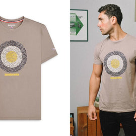 Camiseta Lambretta Target Geo Color Arena para Hombre | MOTOBIKE RIOJA