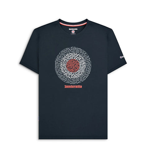 Camiseta Lambretta Target Geo Azul Marino para Hombre | MOTOBIKE RIOJA