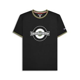 Camiseta Vintage Lambretta Original 60's Negra y Verde Army | MOTOBIKE RIOJA