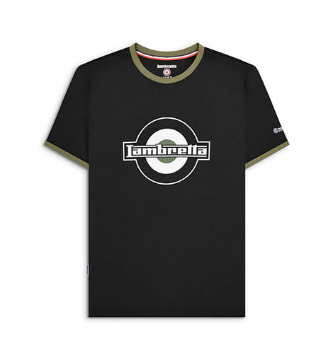 Camiseta Vintage Lambretta Original 60's Negra y Verde Army | MOTOBIKE RIOJA