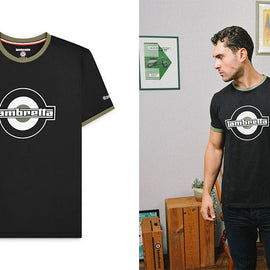 Camiseta Vintage Lambretta Original 60's Negra y Verde Army | MOTOBIKE RIOJA