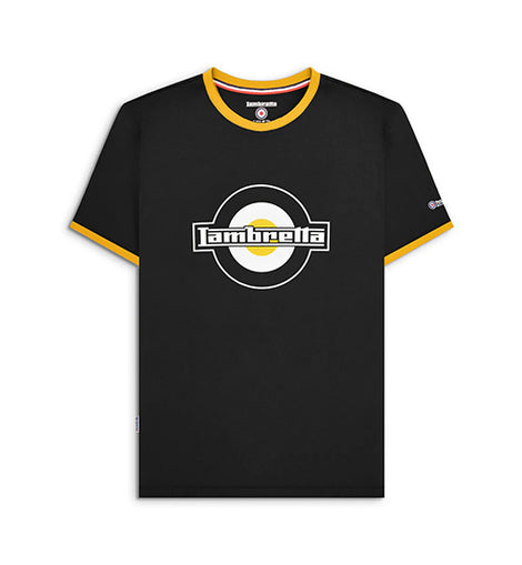 Camiseta Vintage Lambretta Original 60's Negra y Mostaza | MOTOBIKE RIOJA