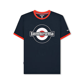 Camiseta Vintage Lambretta Target 60's Azul Marino y Rojo | MOTOBIKE RIOJA