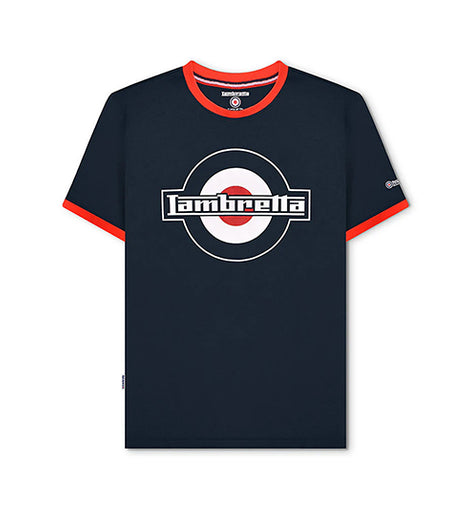 Camiseta Vintage Lambretta Target 60's Azul Marino y Rojo | MOTOBIKE RIOJA