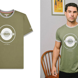 Camiseta Lambretta Target Logo Verde Army de Algodón para Hombre | MOTOBIKE RIOJA