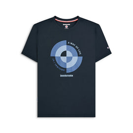 Camiseta Lambretta Target Quadrant Azul Marino para Hombre | MOTOBIKE RIOJA