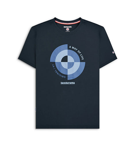 Camiseta Lambretta Target Quadrant Azul Marino para Hombre | MOTOBIKE RIOJA