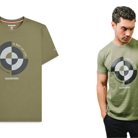 Camiseta Lambretta Target Quadrant Color Caqui para Hombre | MOTOBIKE RIOJA