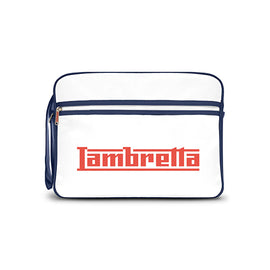 Bolsa de Vuelo Lambretta Clásica Vintage Azul y Blanca | MOTOBIKE RIOJA