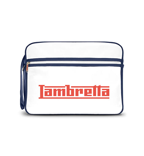 Bolsa de Vuelo Lambretta Clásica Vintage Azul y Blanca | MOTOBIKE RIOJA