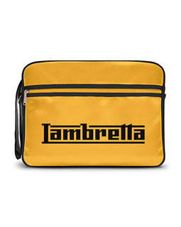Bolsa de Vuelo Lambretta Clásica Vintage Negra y Mostaza | MOTOBIKE RIOJA