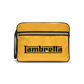 Bolsa de Vuelo Lambretta Clásica Vintage Negra y Mostaza | MOTOBIKE RIOJA