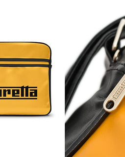 Bolsa de Vuelo Lambretta Clásica Vintage Negra y Mostaza | MOTOBIKE RIOJA