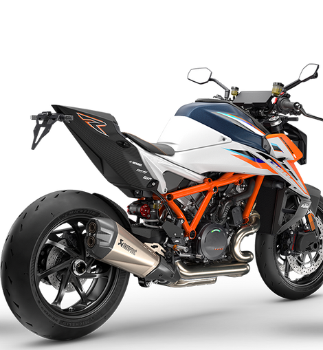 Moto naked KTM 1390 Super Duke RR 2026, vista trasera derecha