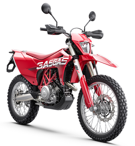 Moto trail GASGAS ES 700 2024, vista frontal derecha