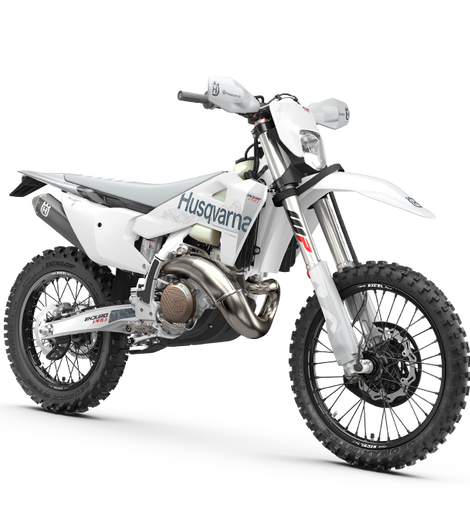 Moto enduro Husqvarna TE 300 PRO 2027, vista frontal derecha