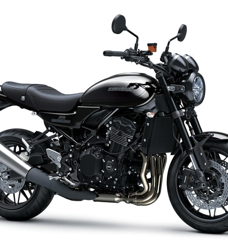Kawasaki Z900RS Black Ball Edition 2026, vista frontal derecha