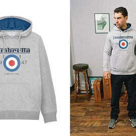 Sudadera con Capucha Lambretta Target 1947 Gris Mármol | MOTOBIKE RIOJA