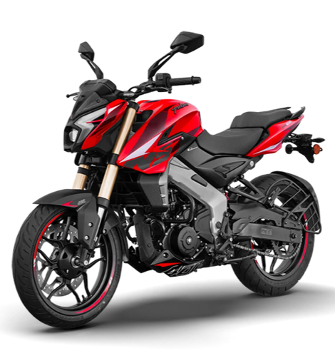 Moto Naked Bajaj Pulsar NS 400Z en color rojo brillante