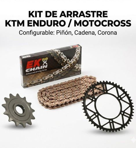 Kit de Arrastre Configurable para KTM Enduro/Motocross (RFX Pro + Cadena EK Dorada) | MOTOBIKE RIOJA