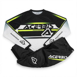 Conjunto Acerbis MX Linear (Camiseta + Pantalón) Negro/Blanco/Amarillo | MOTOBIKE RIOJA